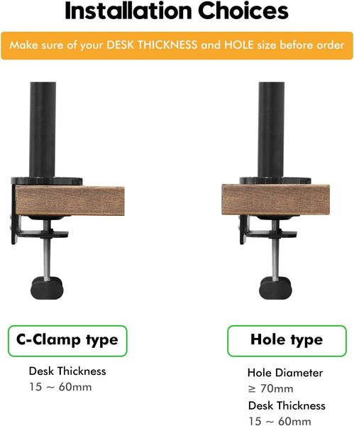 ThingyClub® Adjustable Aluminium Universal Laptop & Monitor Desk Mount Monitor Arm Stand Bracket with Tilt and Swivel (Black, Silver) (REFURBISHED)