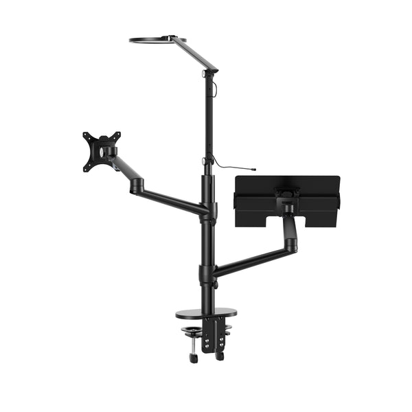 Thingy Club 360 Swivel Monitor and Laptop Arm VESA Mount with LED Lamp for Working Gaming, Desktop Computer Laptop Arm Stand