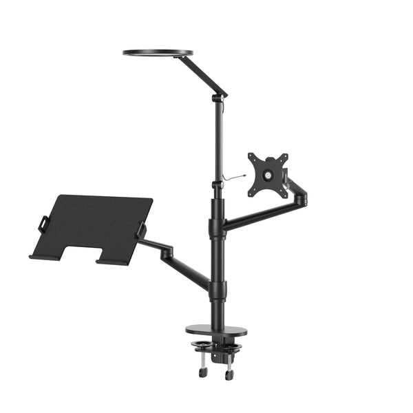 Thingy Club 360 Swivel Monitor and Laptop Arm VESA Mount with LED Lamp for Working Gaming, Desktop Computer Laptop Arm Stand