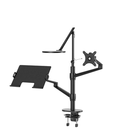 Thingy Club 360 Swivel Monitor and Laptop Arm VESA Mount with LED Lamp for Working Gaming, Desktop Computer Laptop Arm Stand