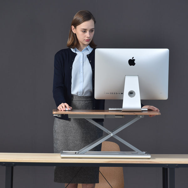 ThingyClub Standing Desk Converter Height Adjustable Sit to Stand fits Laptop and Monitor, 765 x 51 mm working surface, 55~430mm Adjust Height, Load up to 11.3 KG (ID-30))