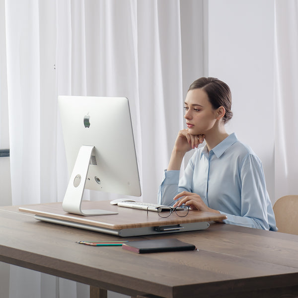 ThingyClub Standing Desk Converter Height Adjustable Sit to Stand fits Laptop and Monitor, 765 x 51 mm working surface, 55~430mm Adjust Height, Load up to 11.3 KG (ID-30))