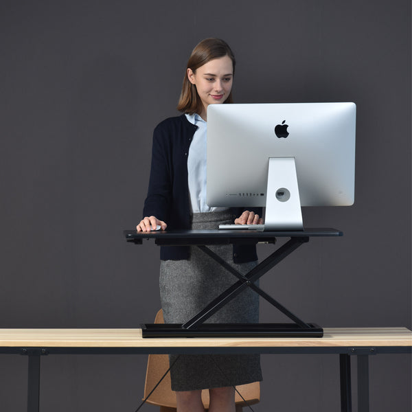 ThingyClub Standing Desk Converter Height Adjustable Sit to Stand fits Laptop and Monitor, 765 x 51 mm working surface, 55~430mm Adjust Height, Load up to 11.3 KG (ID-30))