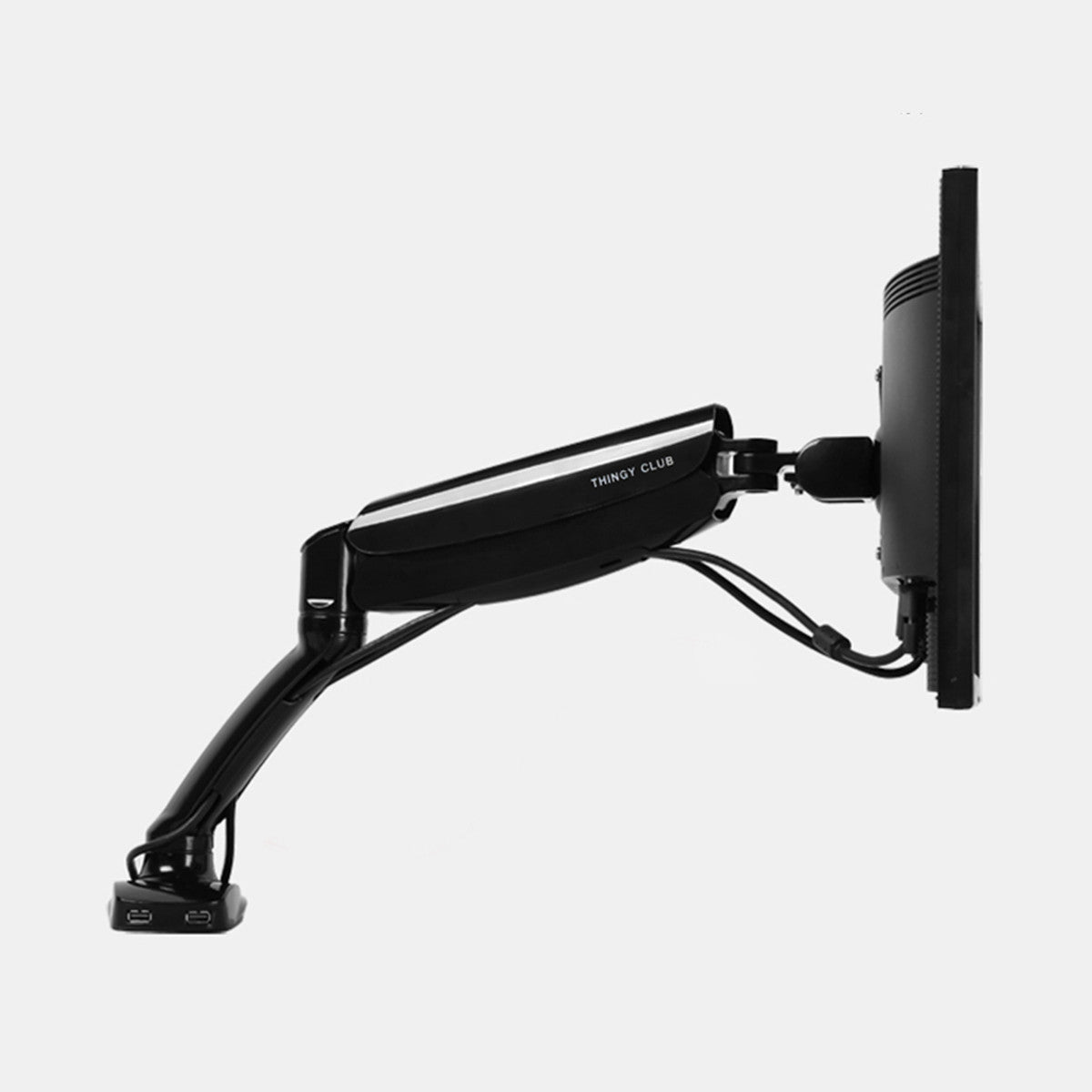 Single Computer Monitor Arm Desk Mount with USB Ports Adjustable