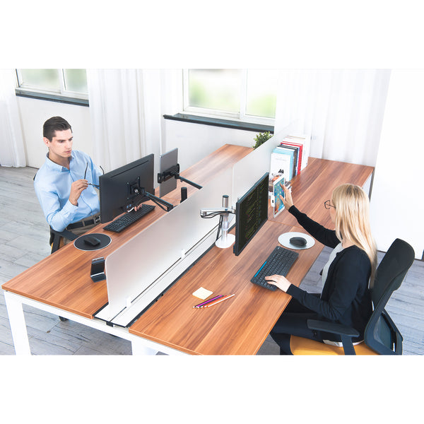 Thingy Club 2 in1 Dual Arm Tablet & Laptop Mount, Height Adjustable Desk Mount Stand for up to 7''-13'' tablet and 12-17 inch Laptop, Extra VESA Adopter up to 27'' monitor