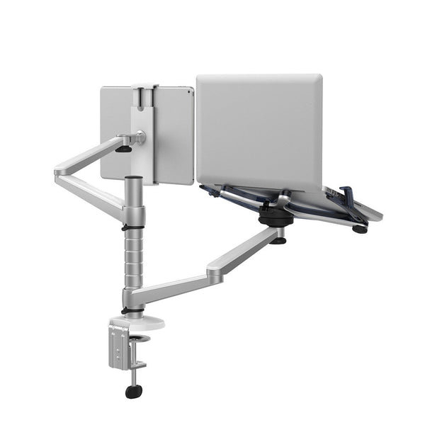 Adjustable Laptop & Tablet Dual Desk Mount Bracket  (REFURBISHED)