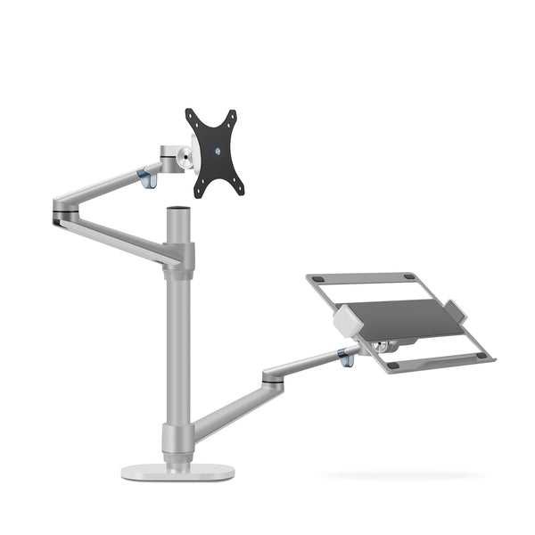 Thingy Club Dual Arm Monitor & Laptop Mount, Desk Mount Stand for up to 32 inch Computer Screen and 12-17 inch Laptop