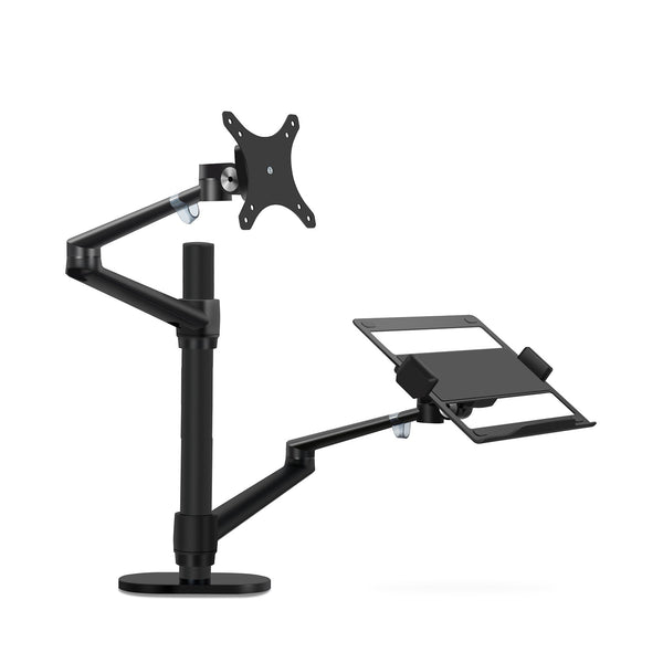 Thingy Club Dual Arm Monitor & Laptop Mount, Desk Mount Stand for up to 30 inch Computer Screen and 12-17 inch Laptop (REFURBISHED)