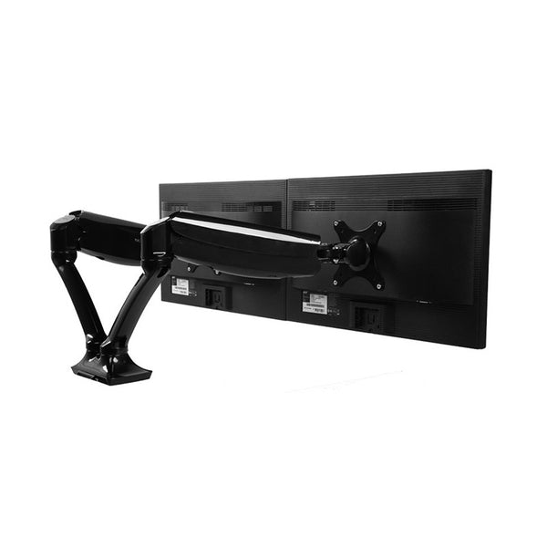 GS - Functional Adjustable Articulating Swivel Computer Monitor Arm Desktop Mount Stand Workstation Support Holder (Dual Arms for Monitors- with USB port)