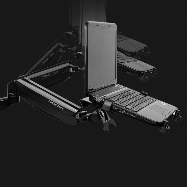 ADJUSTABLE Laptop & Monitor Dual Arm DESK MOUNT BRACKET