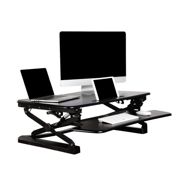 ThingyClub Sit Stand Gas Adjustable Desk (Black)-Top Workstation