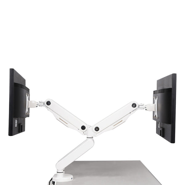 THINGYCLUB WHITE ADJUSTABLE DUAL ARM DESK MOUNT BRACKET