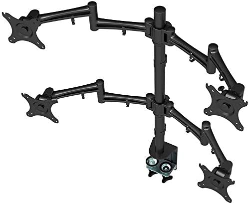 ThingyClub® Adjustable Aluminium Universal Full Motion Desk Mount Arm Stand Bracket (QUADRUPLE MONITOR ARM)