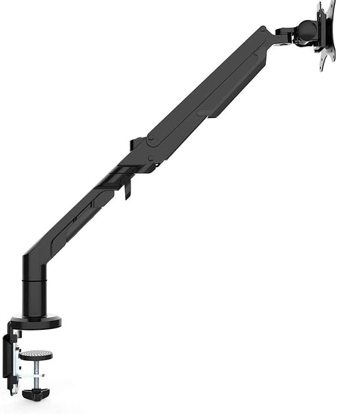 ThingyClub® Single Gas Spring LCD Arm Desk VESA Bracket & Monitor Arm Stand for 10"-27" Screens: Tilt up 90° /down 85°, Swivel left/right 180°, 360° Rotation