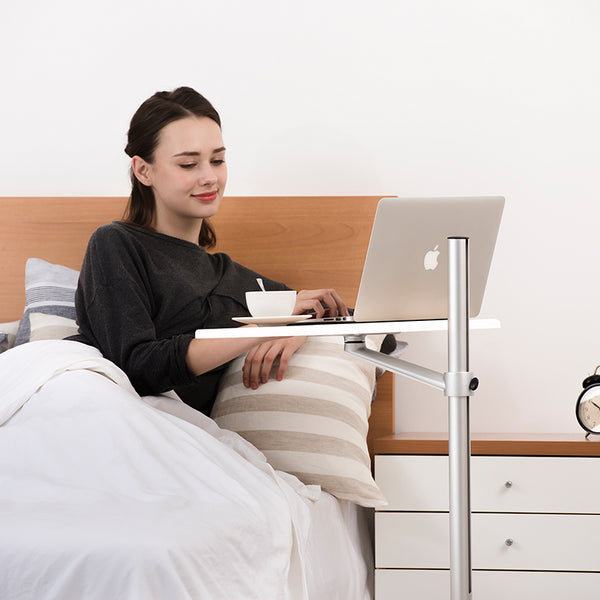 Thingy Club Overbed Table Stand, Height Adjustable Tray Side Table for Bed or Sofa Laptop Desk