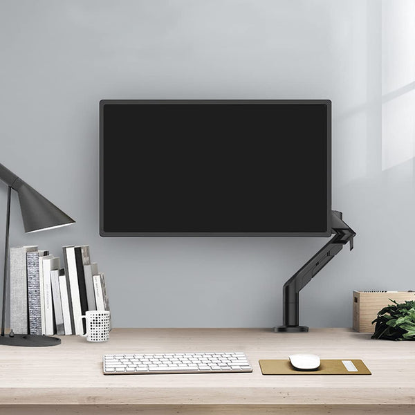 ThingyClub® Single Gas Spring LCD Arm Desk VESA Bracket & Monitor Arm Stand for 10"-27" Screens: Tilt up 90° /down 85°, Swivel left/right 180°, 360° Rotation
