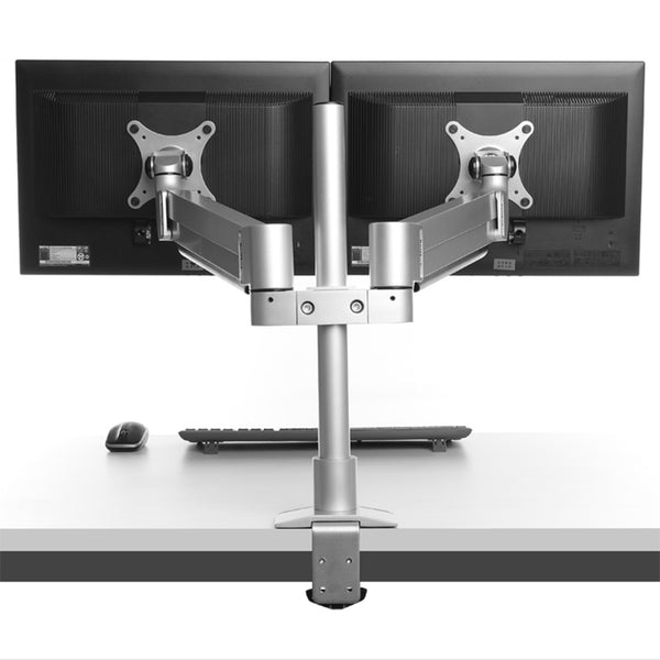 ThingyClub D200 Gas Spring Universal Double Twin LCD LED Desk Mount Monitor Arm Stand Bracket with Tilt and Swivel