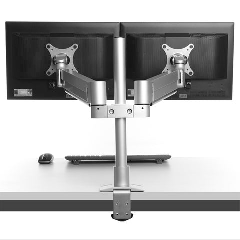 ThingyClub D200 Gas Spring Universal Double Twin LCD LED Desk Mount Monitor Arm Stand Bracket with Tilt and Swivel
