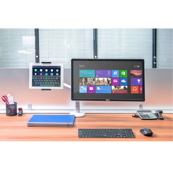 Adjustable Tablet & Monitor Dual Desk Mount Bracket