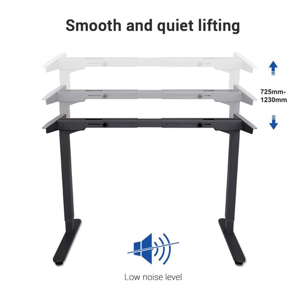 Thingy Club E2B Height Adjustable Electric Standing Desk Frame Only , Solid Steel Stand Up Desk with Automatic Memory Smart Keypad (Black)