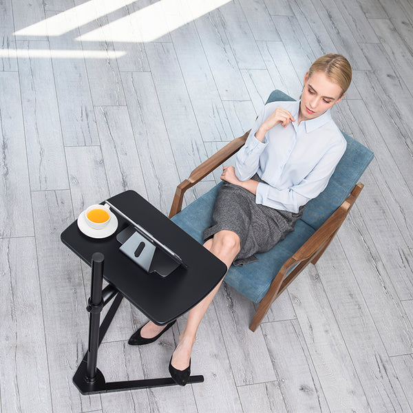 Thingy Club Overbed Table Stand, Height Adjustable Tray Side Table for Bed or Sofa Laptop Desk