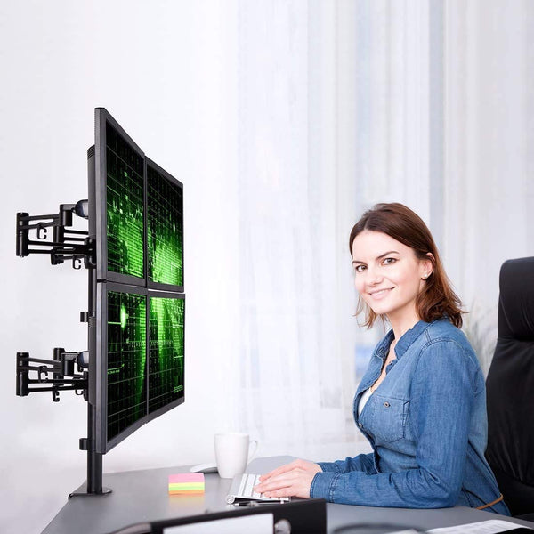 ThingyClub® Adjustable Aluminium Universal Full Motion Desk Mount Arm Stand Bracket (QUADRUPLE MONITOR ARM)