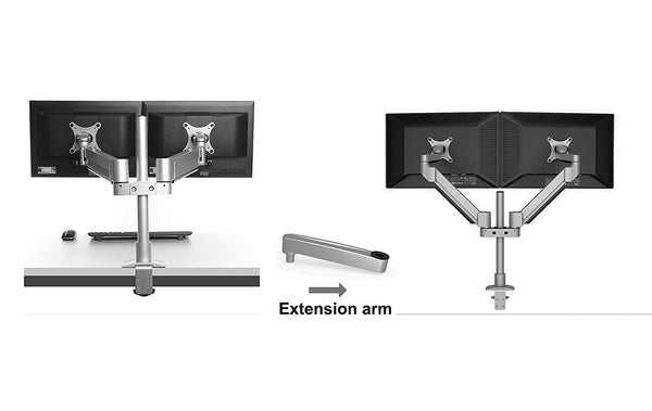 ThingyClub Single Extension Arm for (Double Twin LCD LED Desk Mount Monitor Arm Stand CDT200)