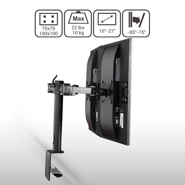 ThingyClub Adjustable Steel Double Twin LCD LED Desk Mount Monitor Arm Stand