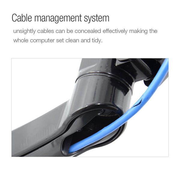 ThingyClub Gas Powered Single LCD LED Wall Mount Arm Monitor Stand Bracket with Tilt and Swivel (Tilt -90°/+85°|Swivel 180°|Rotate 360°)