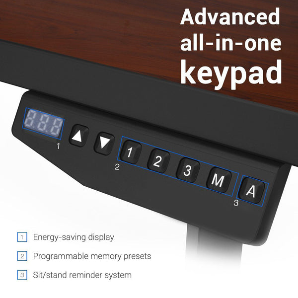 Thingy Club E2B Height Adjustable Electric Standing Desk Frame Only , Solid Steel Stand Up Desk with Automatic Memory Smart Keypad (Black)