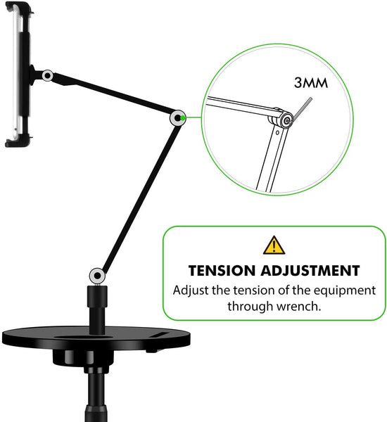9Z Tablet Floor Stand, Holder for iPad,Applicable to3.5~6inch Smart Phone and 7~10 inch Tablet Such as iPad, iPhone X, iPad Pro,iPad Mini, iPad Air 1-2 / iPad 2-4