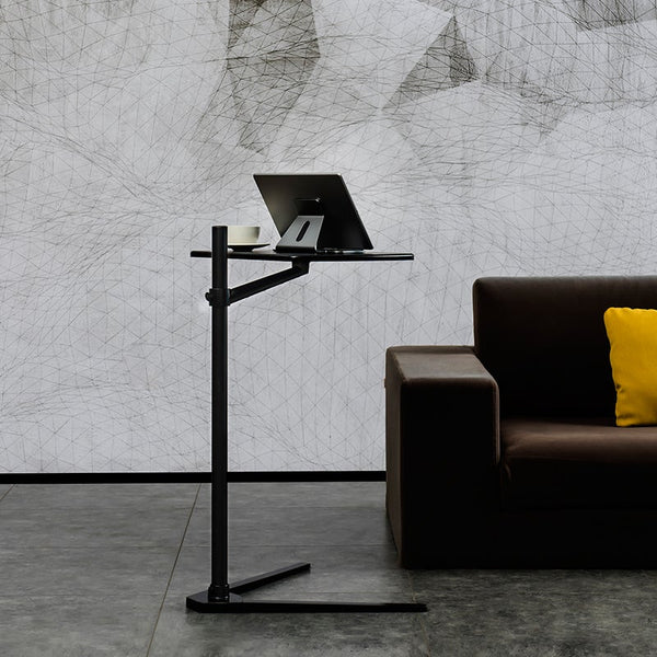 Thingy Club Overbed Table Stand, Height Adjustable Tray Side Table for Bed or Sofa Laptop Desk (REFURBISHED)