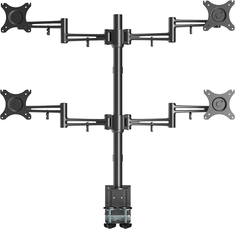 ThingyClub® Adjustable Aluminium Universal Full Motion Desk Mount Arm Stand Bracket (QUADRUPLE MONITOR ARM)