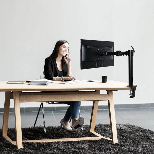 ThingyClub Heavy Duty Fully Adjustable Single Arm LCD LED Monitor Desk Mount