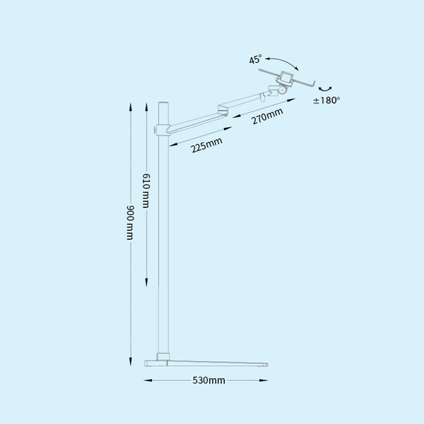 Thingy Club 3 in 1 360º Rotating Height Adjustable Laptop Stand/Ipad Pro 12.9"/iPAD Air/iPAD mini/other 4'-14' Tablet and Smartphone - Bed floor Stand for Laptop (REFURBISHED)