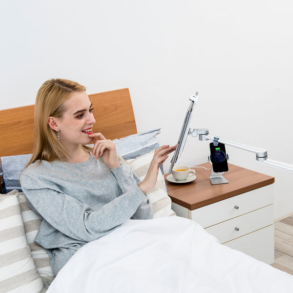 Thingy Club 3 in 1 360º Rotating Height Adjustable Laptop Stand/Ipad Pro 12.9"/iPAD Air/iPAD mini/other 4'-14' Tablet and Smartphone - Bed floor Stand for Laptop (REFURBISHED)