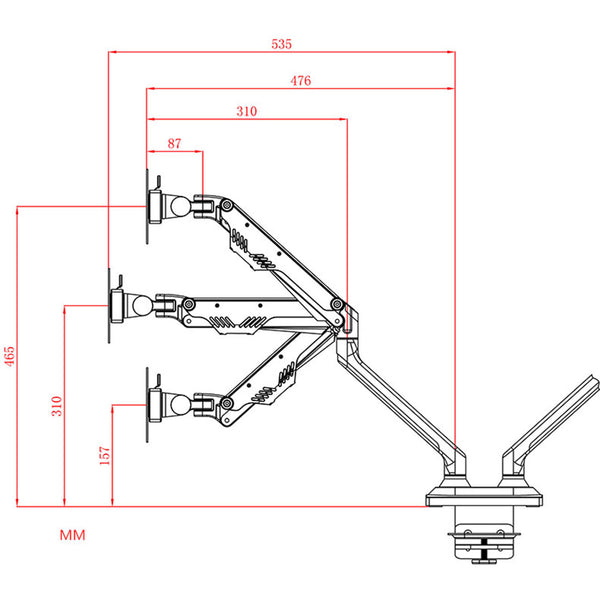 ThingyClub D820 Dual Gas Spring Desk Mount LCD Monitor Arm Stand VESA bracket & monitor arm for 10"-30" Screens