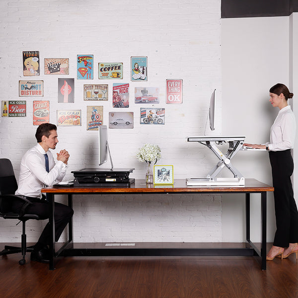 ThingyClub Small Sit Stand Gas Height Adjustable Standing Desk - 69cm Wide Platform Adjustable Standing Desk Riser