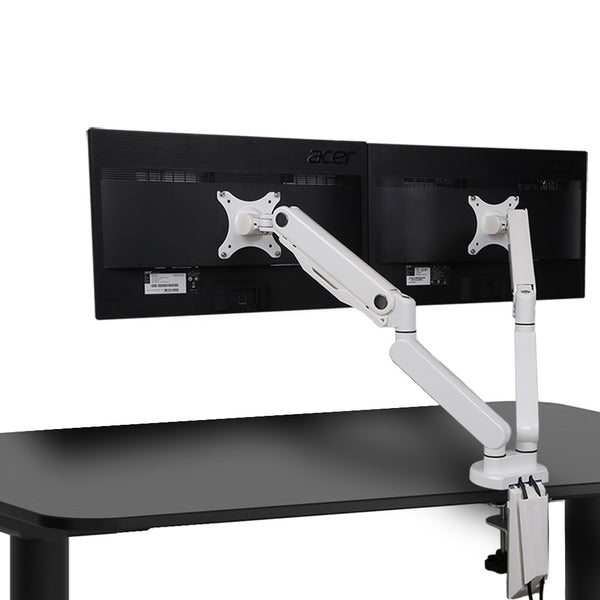 THINGYCLUB WHITE ADJUSTABLE DUAL ARM DESK MOUNT BRACKET
