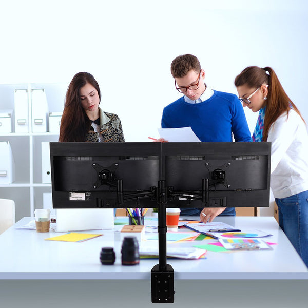 ThingyClub Full Motion Computer Monitor Arm Desktop Mount Stand Workstation Support Bracket Holder (Dual Monitor)