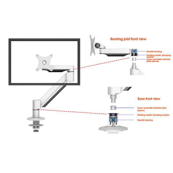ThingyClub CDTZ2S Professional Gas Spring Desk Mount LCD Monitor Arm Stand VESA bracket & monitor arm for 10"-30" Screens