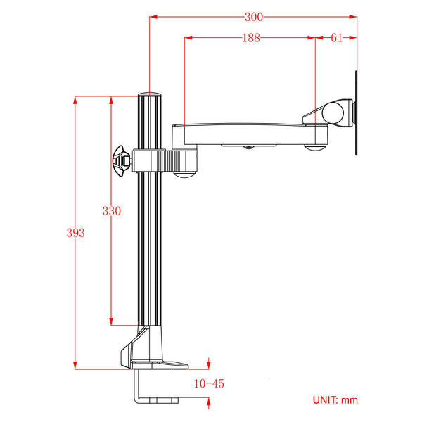 ThingyClub Monitor Desk Mount Bracket stand Arm for 10"-30" LCD LED Screens, Max VESA 100x100mm up to 8kg(17.6lbs) Weight Capacity