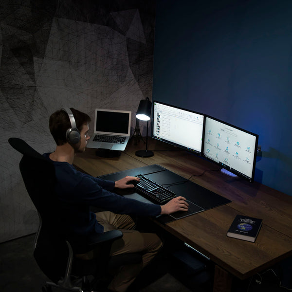 ThingyClub® Dual Gas Spring LCD Arm Desk VESA Bracket & Monitor Arm Stand for 10"-27" Screens: Tilt up 90°/down 85°, Swivel left/right 180°, 360° Rotation