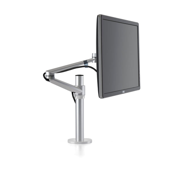 ThingyClub® Single LCD Arm Desk VESA Bracket & Monitor Arm Stand for 10"-27" Screens: Tilt up 90° /down 85°, Swivel left / right 180°, 360° Rotation (Silver, Black)