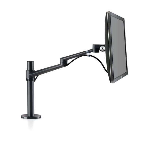 ThingyClub® Single LCD Arm Desk VESA Bracket & Monitor Arm Stand for 10"-27" Screens: Tilt up 90° /down 85°, Swivel left / right 180°, 360° Rotation (Silver, Black)