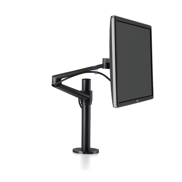ThingyClub® Single LCD Arm Desk VESA Bracket & Monitor Arm Stand for 10"-27" Screens: Tilt up 90° /down 85°, Swivel left / right 180°, 360° Rotation (Silver, Black)