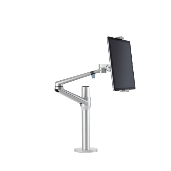 ThingyClub® Adjustable Aluminium Universal 2 in 1 Single Laptop Notebook or Tablet Desk Mount Arm Stand Bracket with Tilt and Swivel (Silver, Black)