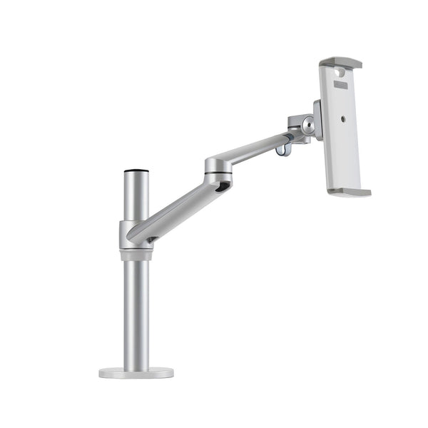 ThingyClub® Adjustable Aluminium Universal 2 in 1 Single Laptop Notebook or Tablet Desk Mount Arm Stand Bracket with Tilt and Swivel (Silver, Black)