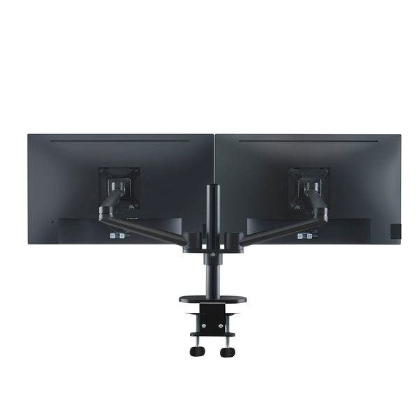 ThingyClub® Dual LCD Arm Desk VESA Bracket & Monitor Arm Stand for 10"-27" Screens: Tilt up 90° /down 85°, Swivel left / right 180°, 360° Rotation (Black, Silver)