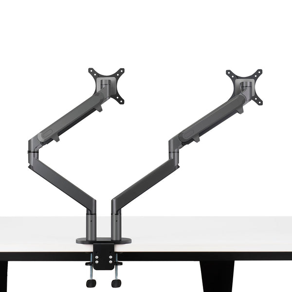 ThingyClub® Dual Gas Spring LCD Arm Desk VESA Bracket & Monitor Arm Stand for 10"-27" Screens: Tilt up 90°/down 85°, Swivel left/right 180°, 360° Rotation